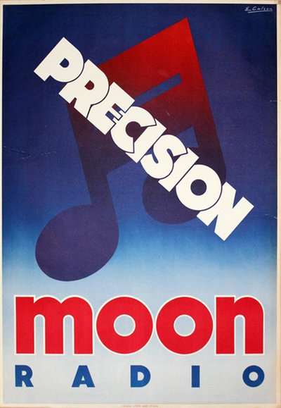 Moon Radio original poster designed by E. Carlson