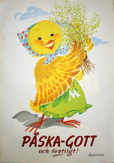Easter chicken - Påska-gott original poster designed by Else Nordell