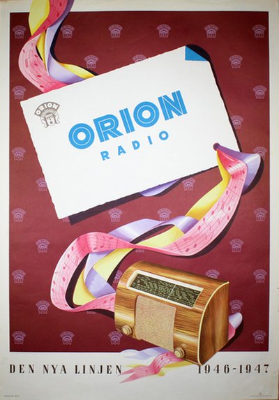 Orion Radio 1946 original poster designed by Herssons