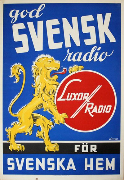 Luxor Radio 1940 original poster designed by Löfstedt