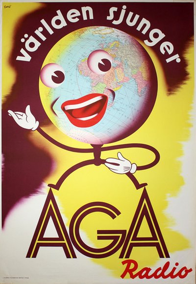 AGA Radio original poster designed by Gerö, Erik (Imre) Arthur (1910-)