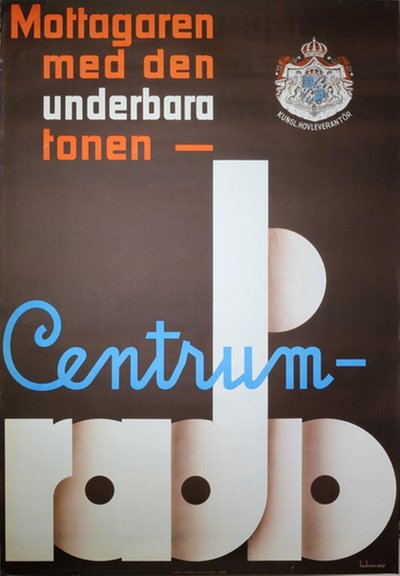 Centrum Radio original poster designed by Beckmans Atelje