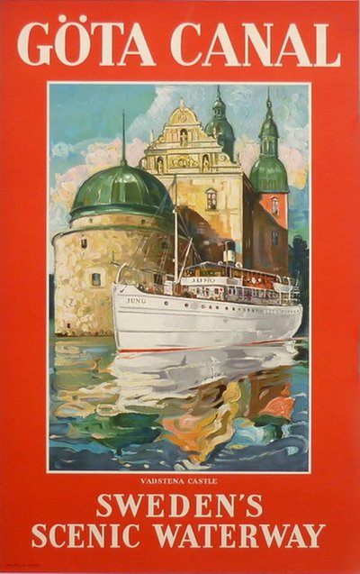 Göta Kanal - Schwedens Schönster Touristenweg original poster designed by Thoresson, Hjalmar (1893-1943)