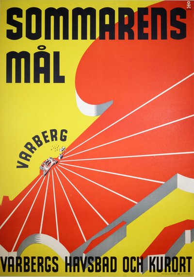 Varbergs Havsbad och Kurort - Sweden original poster designed by Olsén, Hans Erik (1911-1983)