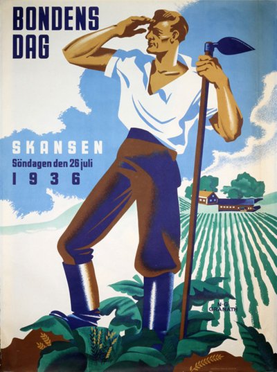 Skansen, Stockholm, Sweden - Farmers Day original poster designed by Granath, Nils Gustaf (1896-1937)