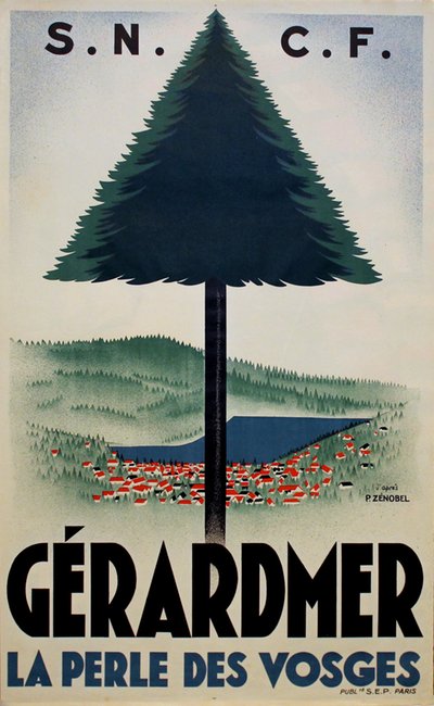 Gérardmer, Vosges - French travel poster  original poster designed by P. Zenobel