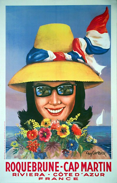 Roquebrune - Cap Martin - Riviera - Côte d’Azur - France original poster designed by Guy Cambier