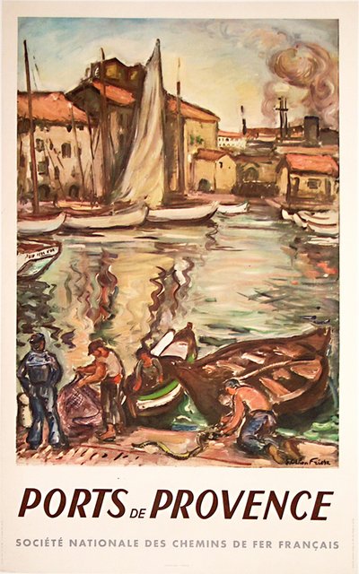 Ports de Provence original poster designed by E. Othon Friesz