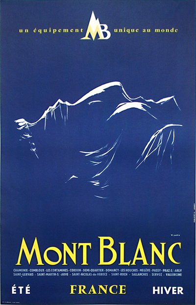 Mont Blanc original poster designed by Y. Laty