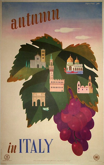 Autumn in Italy original poster designed by Previtali 950
