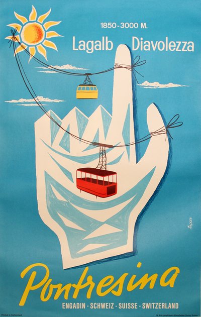 Pontresina original poster designed by Kalken