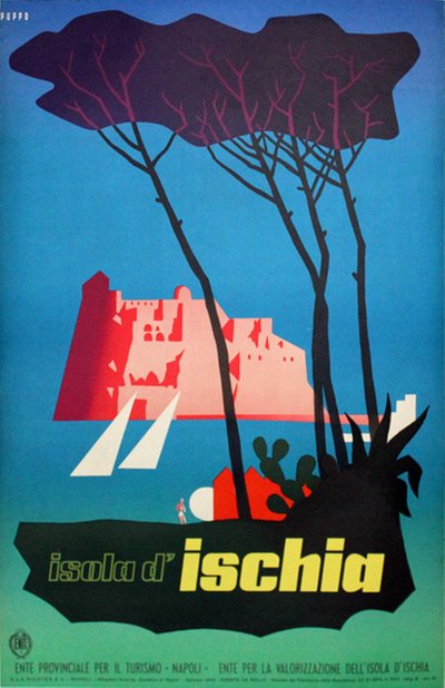 Italy - Isola d'Ischia original poster designed by Puppo, Mario (1905-1977)