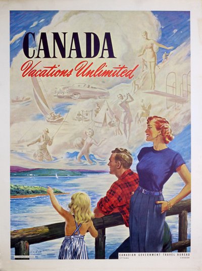 Canada Vacations Unlimited  original poster designed by A. W. Goss