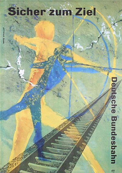 Deutsche Bundesbahn - Sicher zum Ziel original poster designed by Hans Schmandt