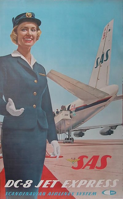 SAS - DC-8 Jet Express original poster 