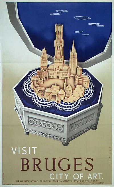 Bruges Belgium original poster designed by Setola