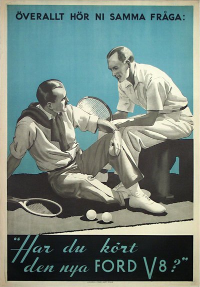 Ford V8 - Tennis original poster 