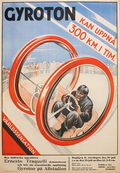 Gyroton - Fraquelli Gyrauto  original poster designed by Myrén, Paul (1885-1951)
