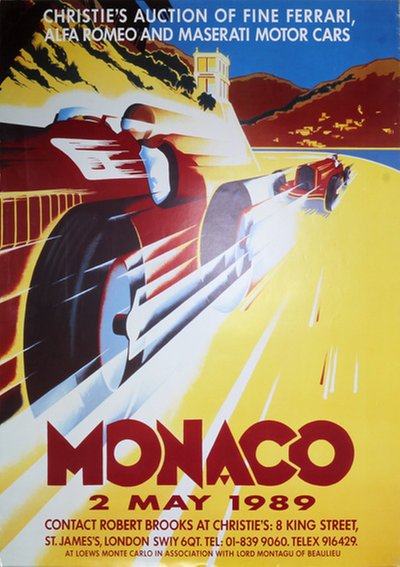 Monaco - Christies Auction of fine cars original poster 