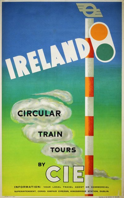 Ireland Circular Train Tours CIE original poster designed by Melai, Guus (1923-2000)