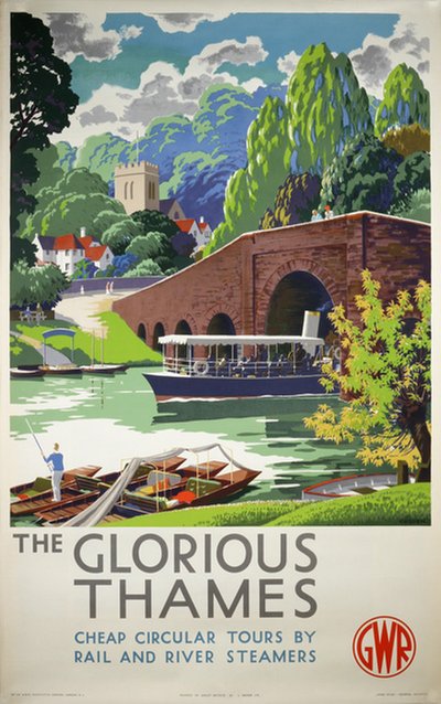 The Glorious Thames GWR London original poster designed by Cusden, Leonard (1898-1979)