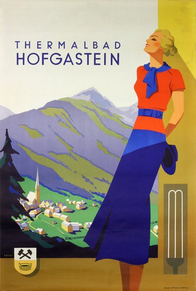 Thermalbad Hofgastein original poster designed by Kosel, Hermann (1896-1983)