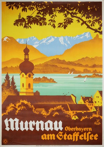 Germany - Murnau Oberbayern am Staffelsee original poster designed by Henel, Edwin Hermann (1883-1953)