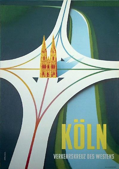 Köln - Verkehrskreuz des Westens original poster designed by R Hauscr