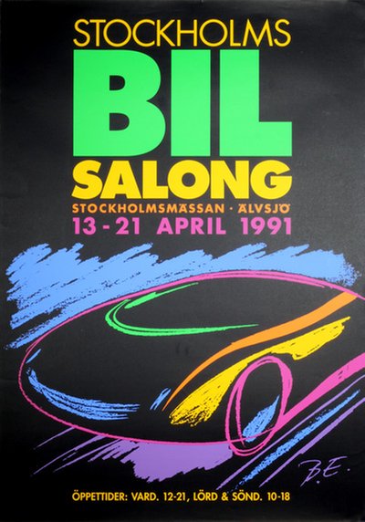 Stockholms BIL Salong original poster designed by B. E.