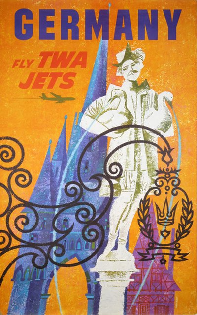 TWA Germany  original poster designed by Klein, David