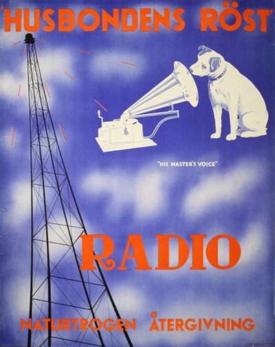His Masters Voice Radio - Husbondens Röst original poster 