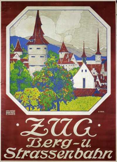 Zug Berg- und Strassenbahn original poster designed by Koch, Walter (1875–1915)