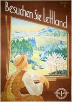 Besuchen Sie Lettland vintage travel poster