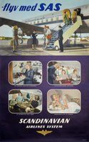 Scandinavian Airlines System SAS vintage poster