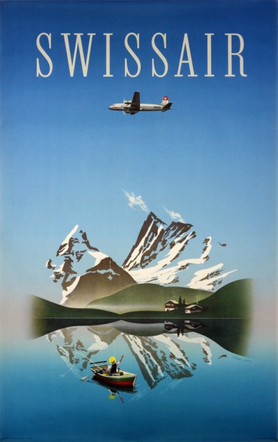 Swissair original poster designed by Leupin, Herbert (1916-1999)