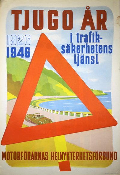 Motorförarnas Helnykterhetsförbund (MHF) tjugo år original poster designed by Stil Reklam