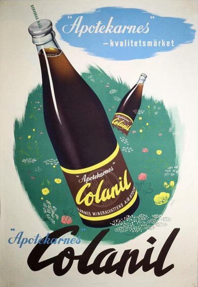 Apotekarnes Colanil Cola Soft Drink original poster designed by Virin, Carl A. (1906-1983)