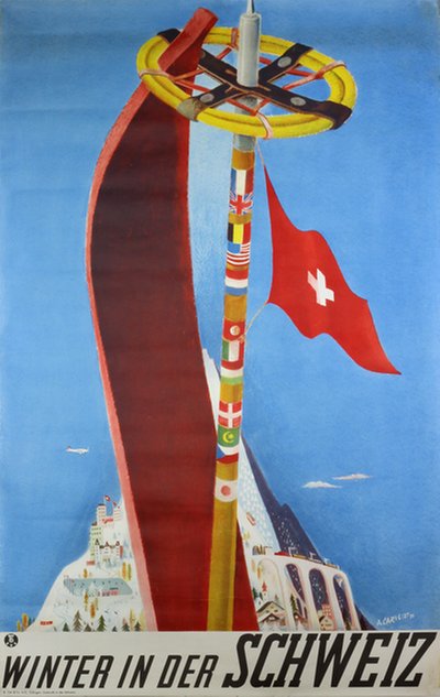 Winter in der Schweiz original poster designed by Carigiet, Alois (1902-1985)