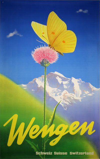 Wengen - Schweiz Suisse Switzerland original poster designed by Keck, Leo (1906-1987)