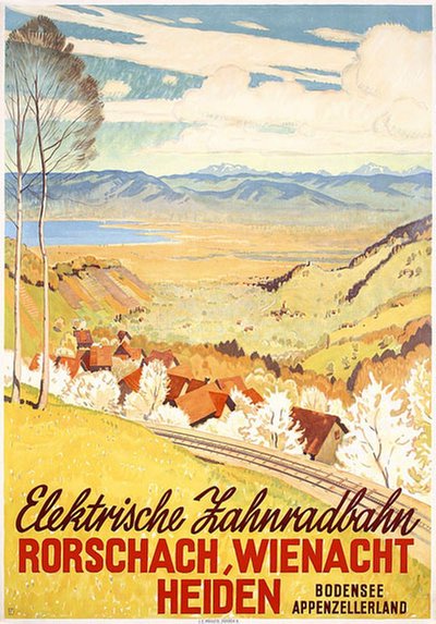 Elektrische Zahnradbahn - Rorschach, Wienacht - Heiden original poster designed by Burger, Wilhelm Friedrich (1882-1964)