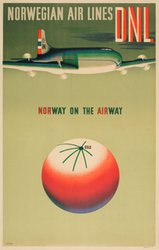 DNL Norwegian Air Lines - Norway on the Airway original vintage poster