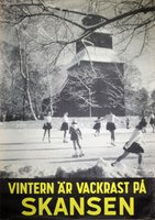Vinter-Stockholm-Skansen-affisch-poster