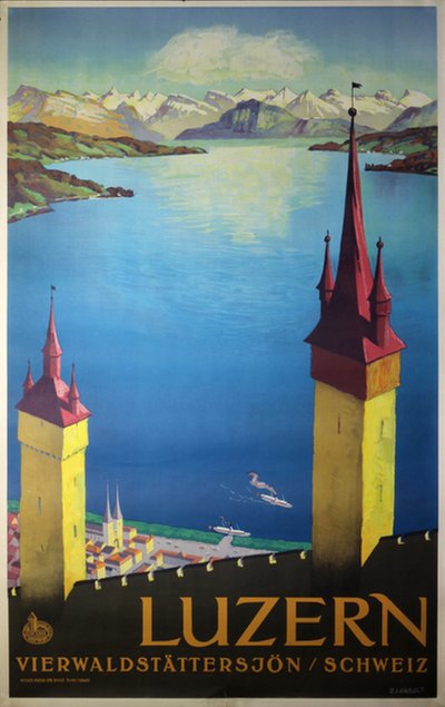 Luzern Vierwaldstättersee - Switzerland original poster designed by Landolt, Otto (1889-1951)