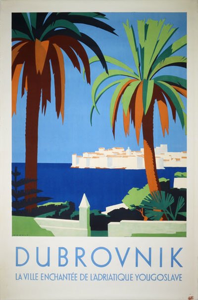 Dubrovnik Croatia Yugoslavia original poster designed by Wagula, Hanns (1894-1964)