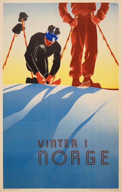 Vinter i Norge original poster designed by Schenk