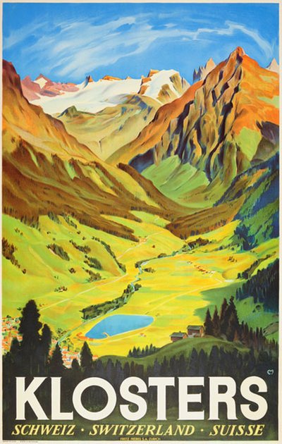 Klosters - Schweiz Suisse Switzerland original poster designed by Moos,Carl Franz (1878-1959)