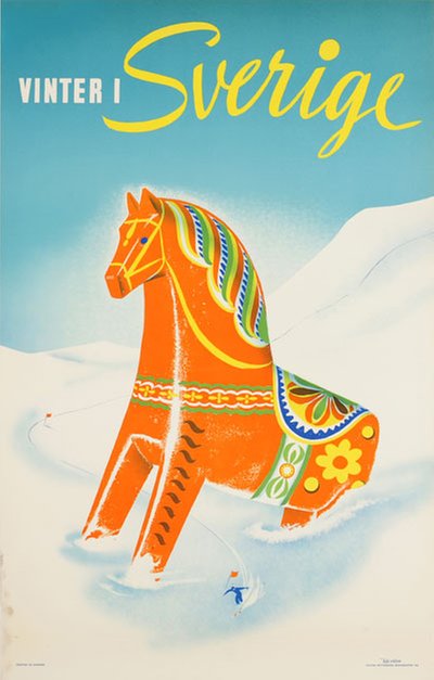 Vinter i Sverige - Winter in Sweden original poster designed by Vepe reklam