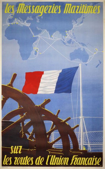 les Messageries Maritimes original poster designed by S. G.
