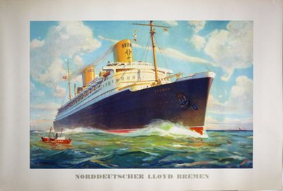 Norddeutscher Lloyd - SS Bremen original poster designed by William James Aylward (1875-1956)