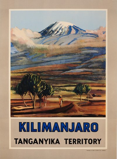 Tanzania - Kilimanjaro Tanganyika Territory original poster designed by P. Ginner